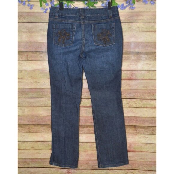 Ann Taylor Jeans Womens Size 10 Curvy Fit Lindsay Waist Blue Denim Straight Leg - Picture 4 of 9